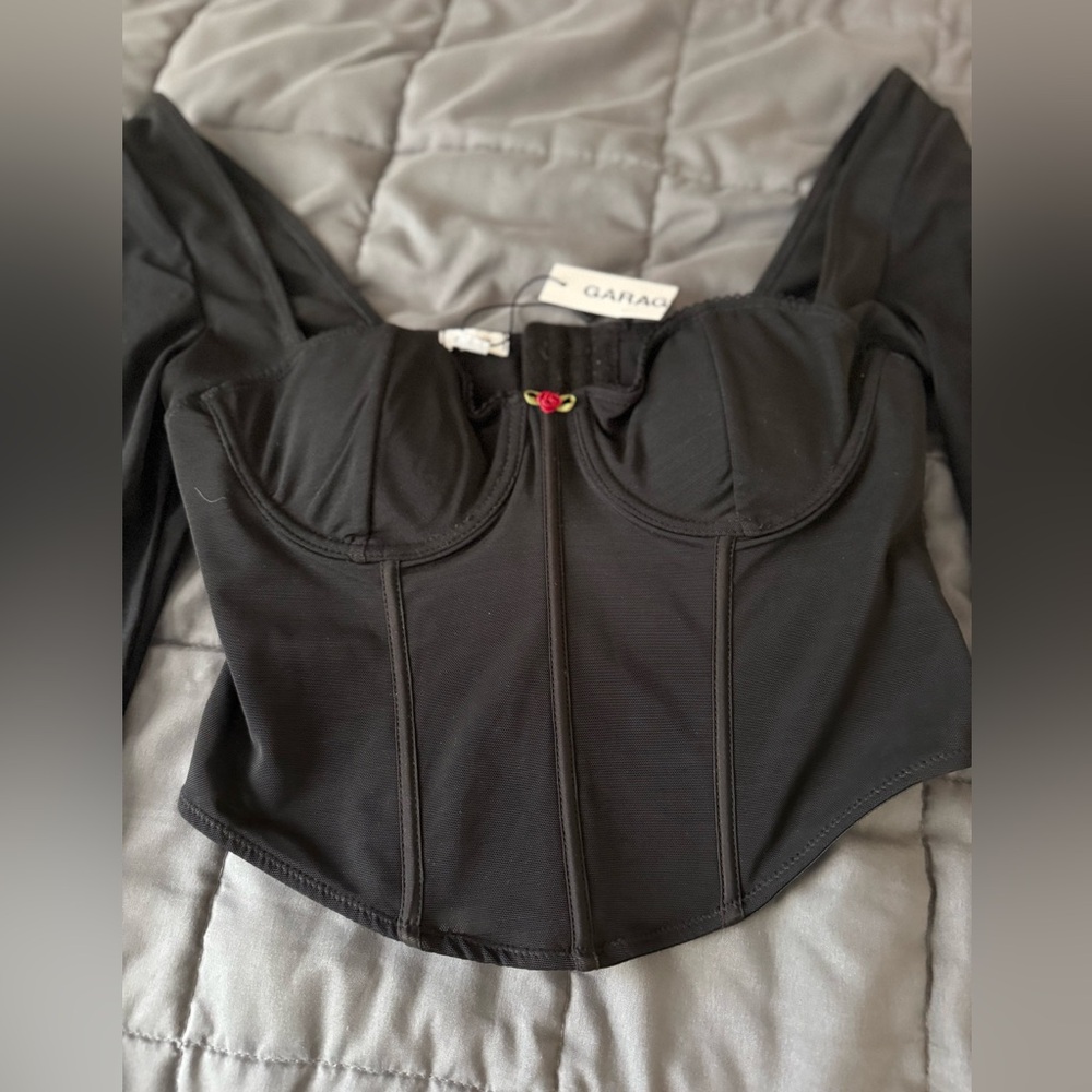 Garage Black Structured Crop Top